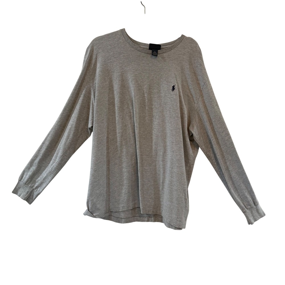 Polo Ralph Lauren Mens XL Grey Long Sleeve T-Shirt Pony Logo Cotton Blend
